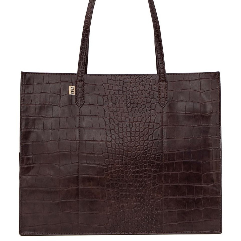 Brand New never used Beis Croc Tote in Brown Chocolate or Maple Croc